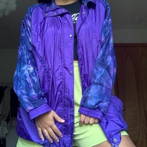 blue violet oversized 80s vintage windbreaker 💫